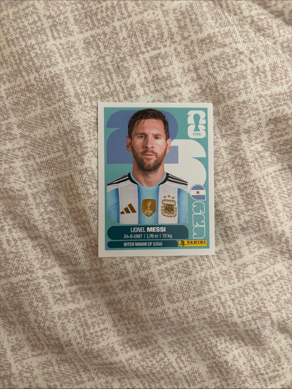 Panini Argentina Lionel Messi sticker - Sky Blue & White